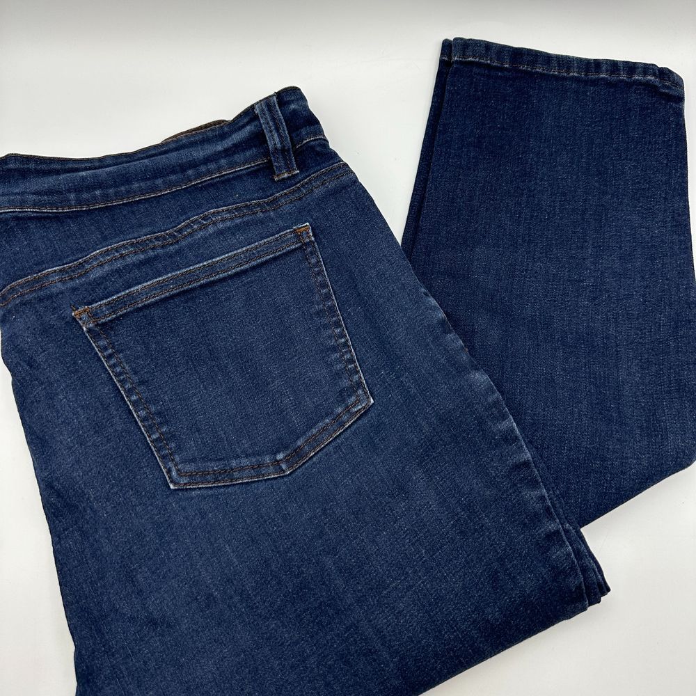 Eileen Fisher Dark Blue‎ Classic Straight Denim Jeans Timeless Comfort Size 12